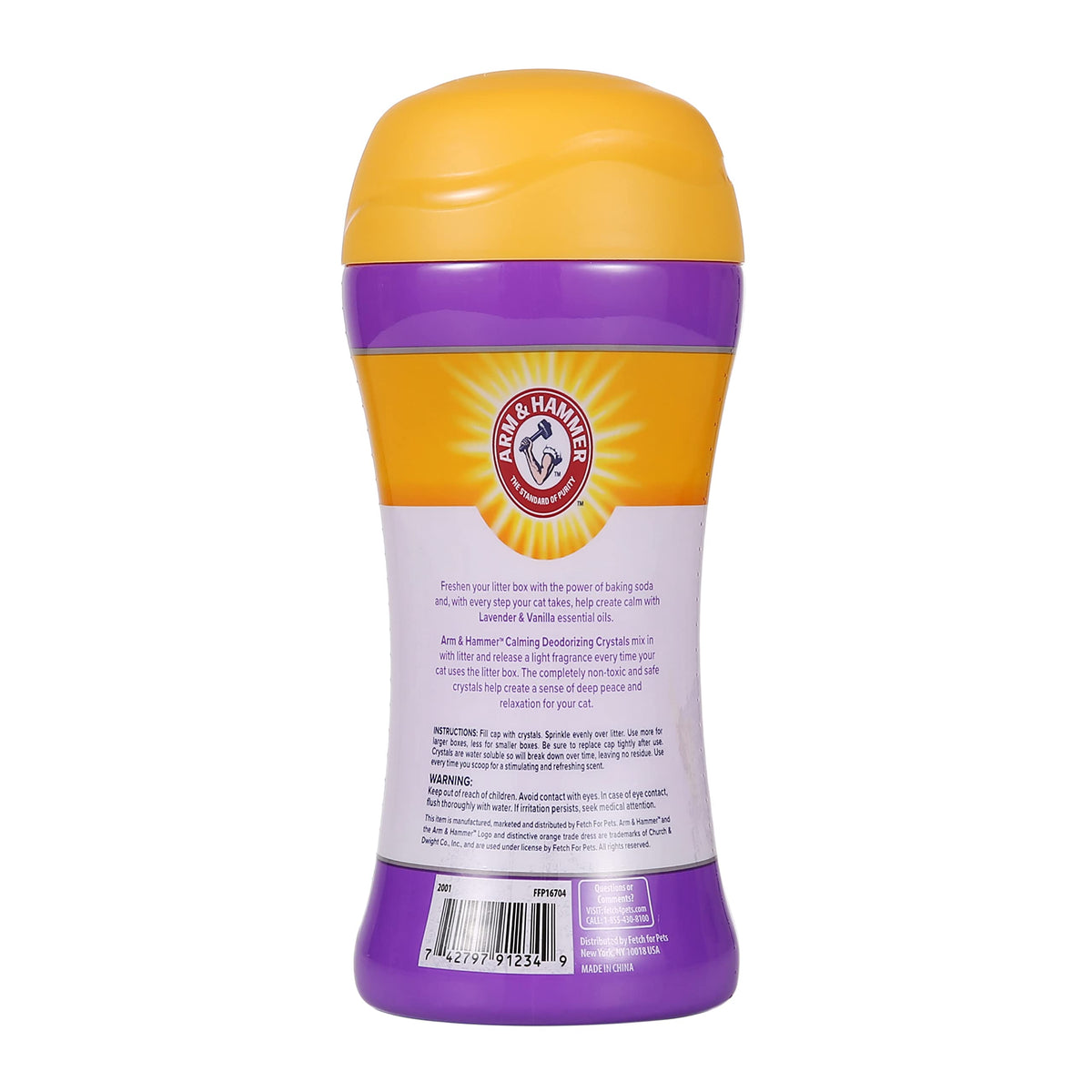 Cat Litter Deodorizing Crystals with Baking Soda, Lavender and Vanilla Scent, 15 Oz - 2 Pack K255265