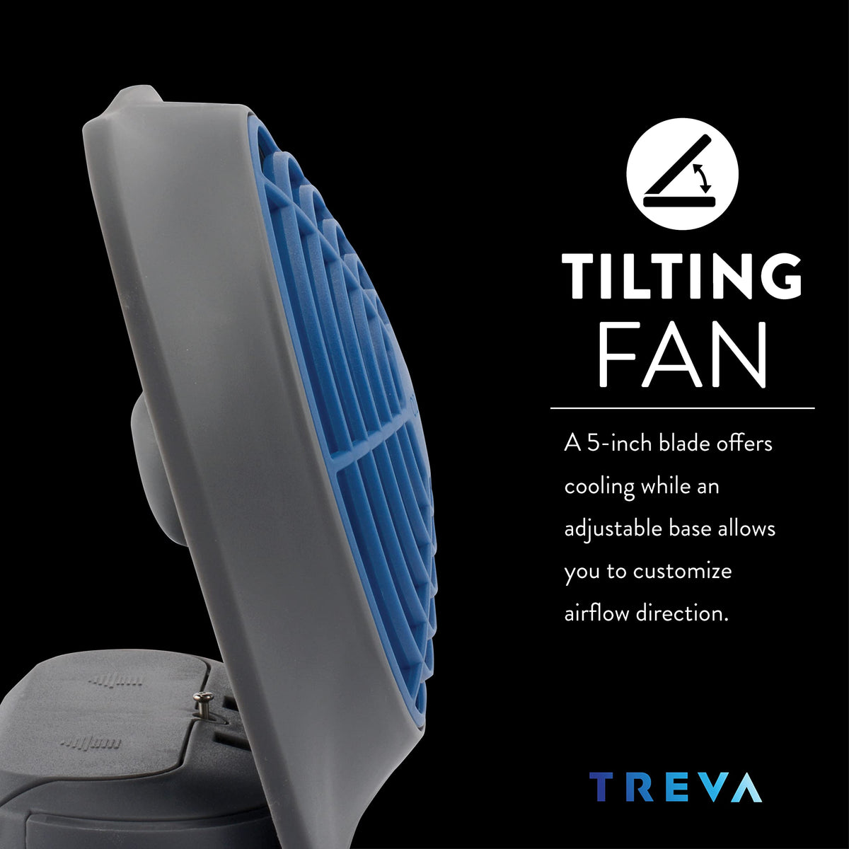 Portable Battery Powered Desk Fan 2-Speed Dark Blue K237