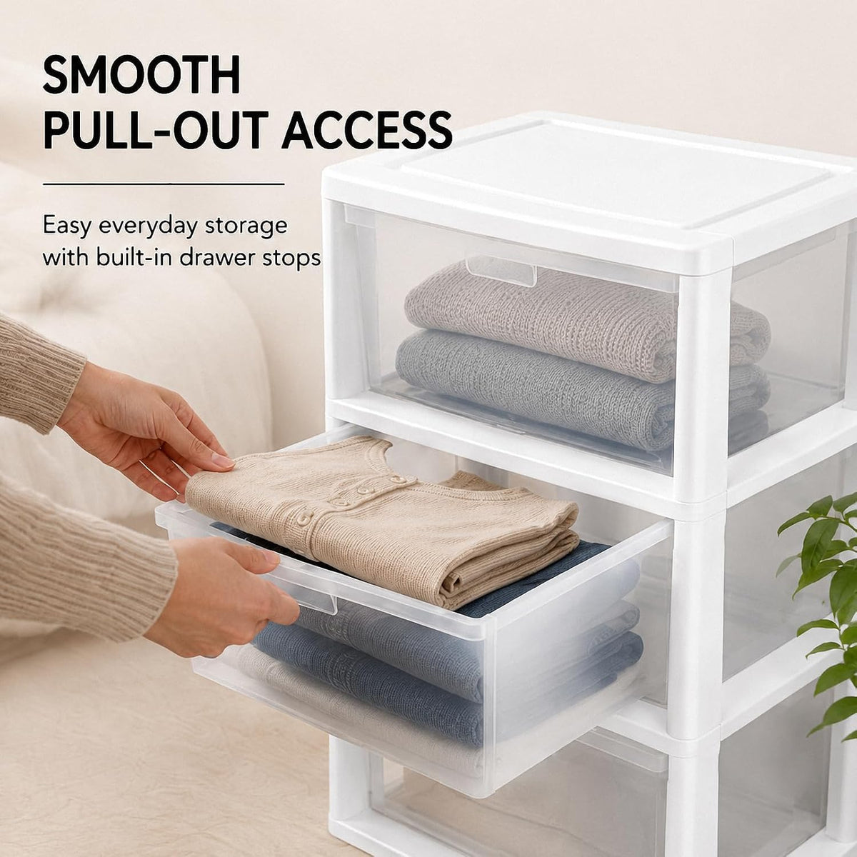 3 Drawer Clear Plastic Storage Organizer S622