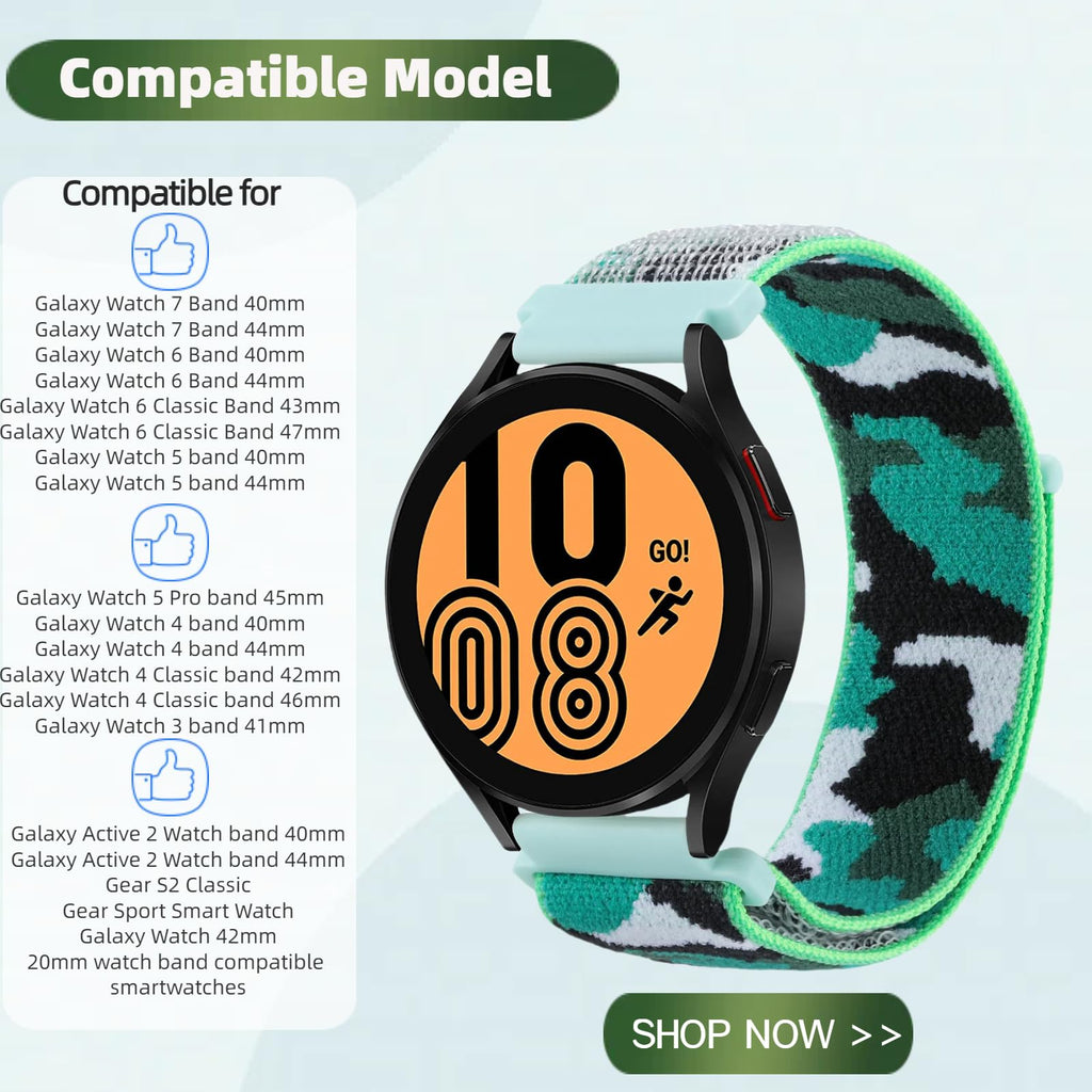 3 Pack 20mm Nylon Sport Loop Band Camouflage H116267