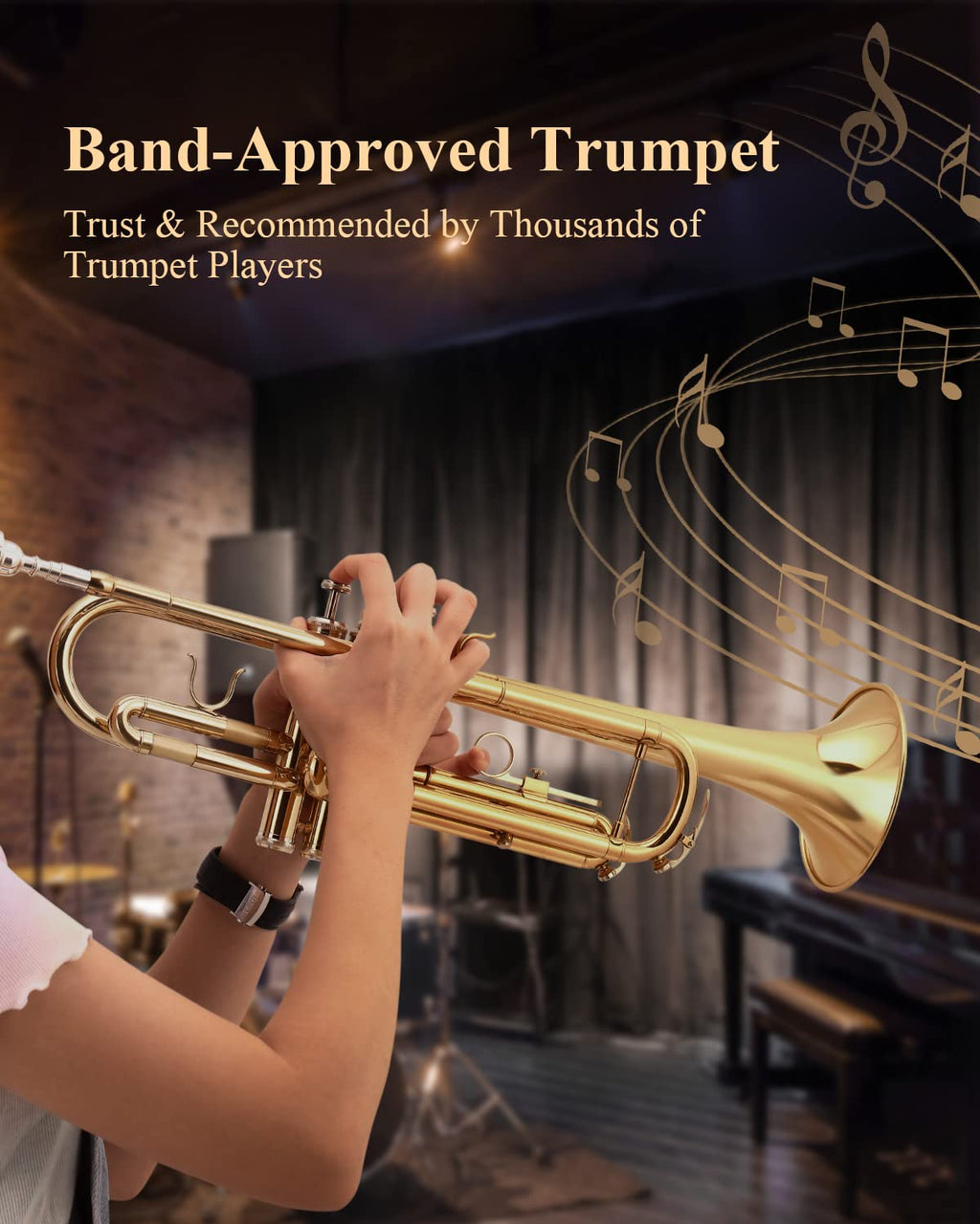 Bb Standard Trumpet Set with Hard Case and 7C Mouthpiece R766
