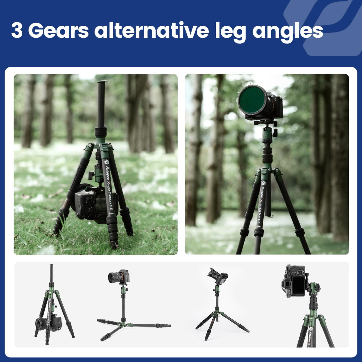 60" Carbon Fiber Camera Tripod with Ball Head and Monopod G974