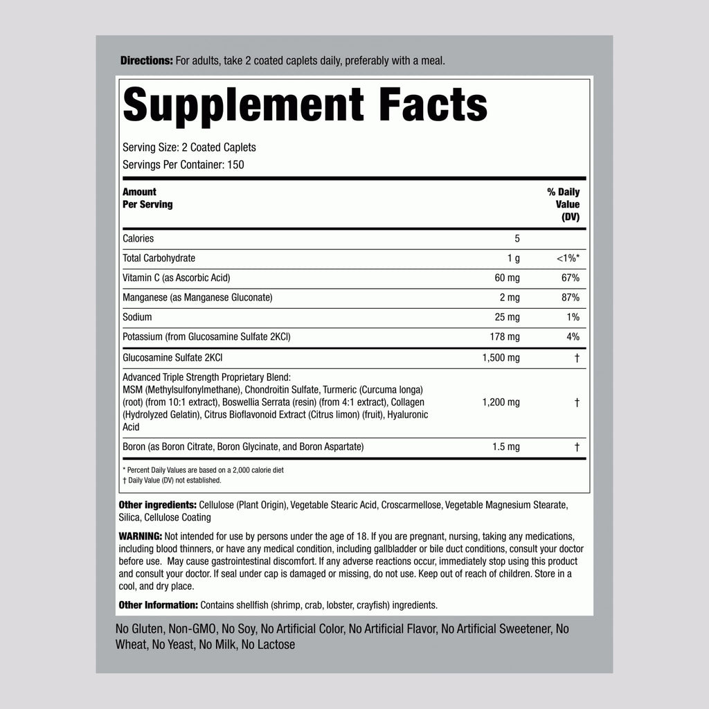 Glucosamine Chondroitin MSM Turmeric 300 Caplets T36120