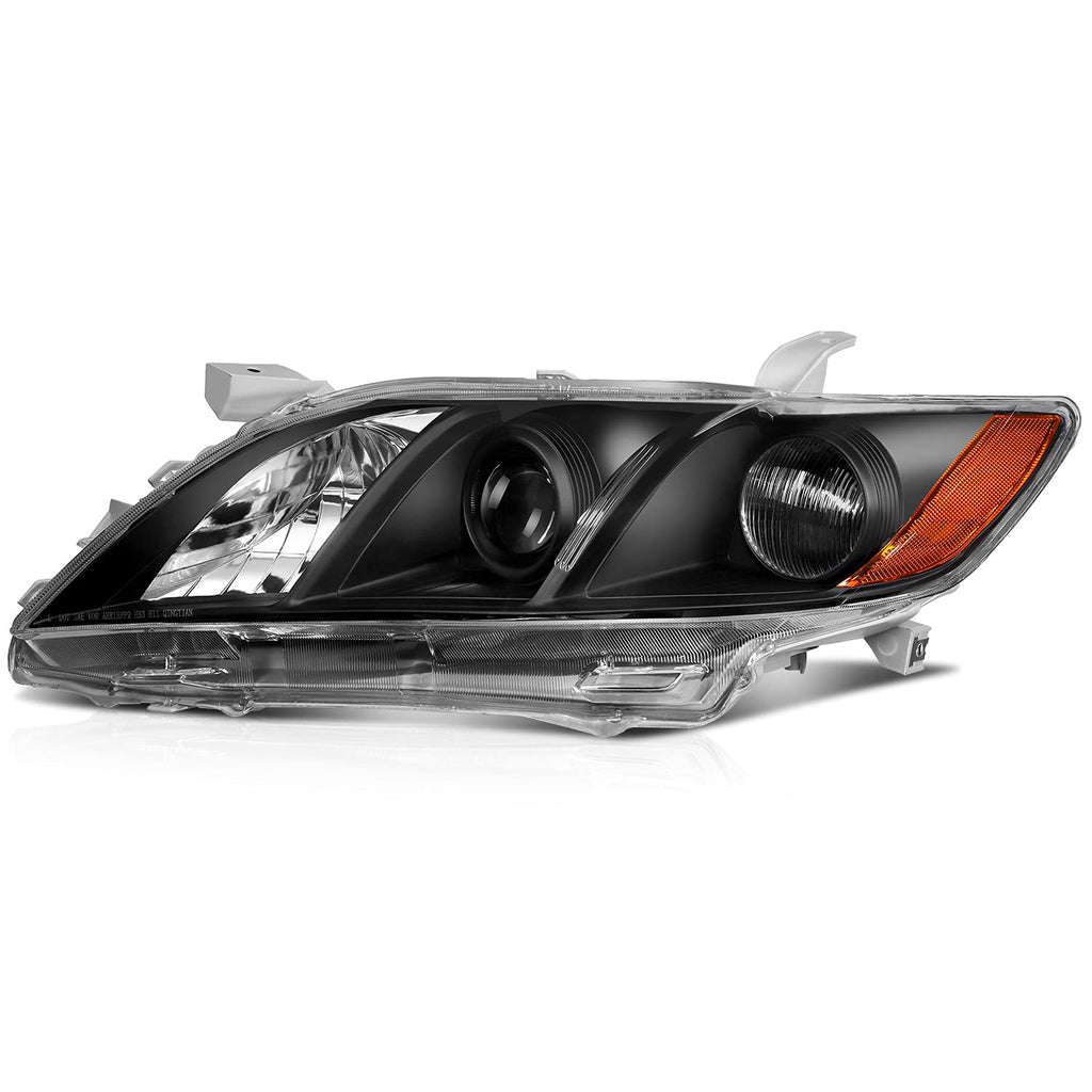 Black Housing Amber Reflector Clear Lens Headlight Assemblies U3216