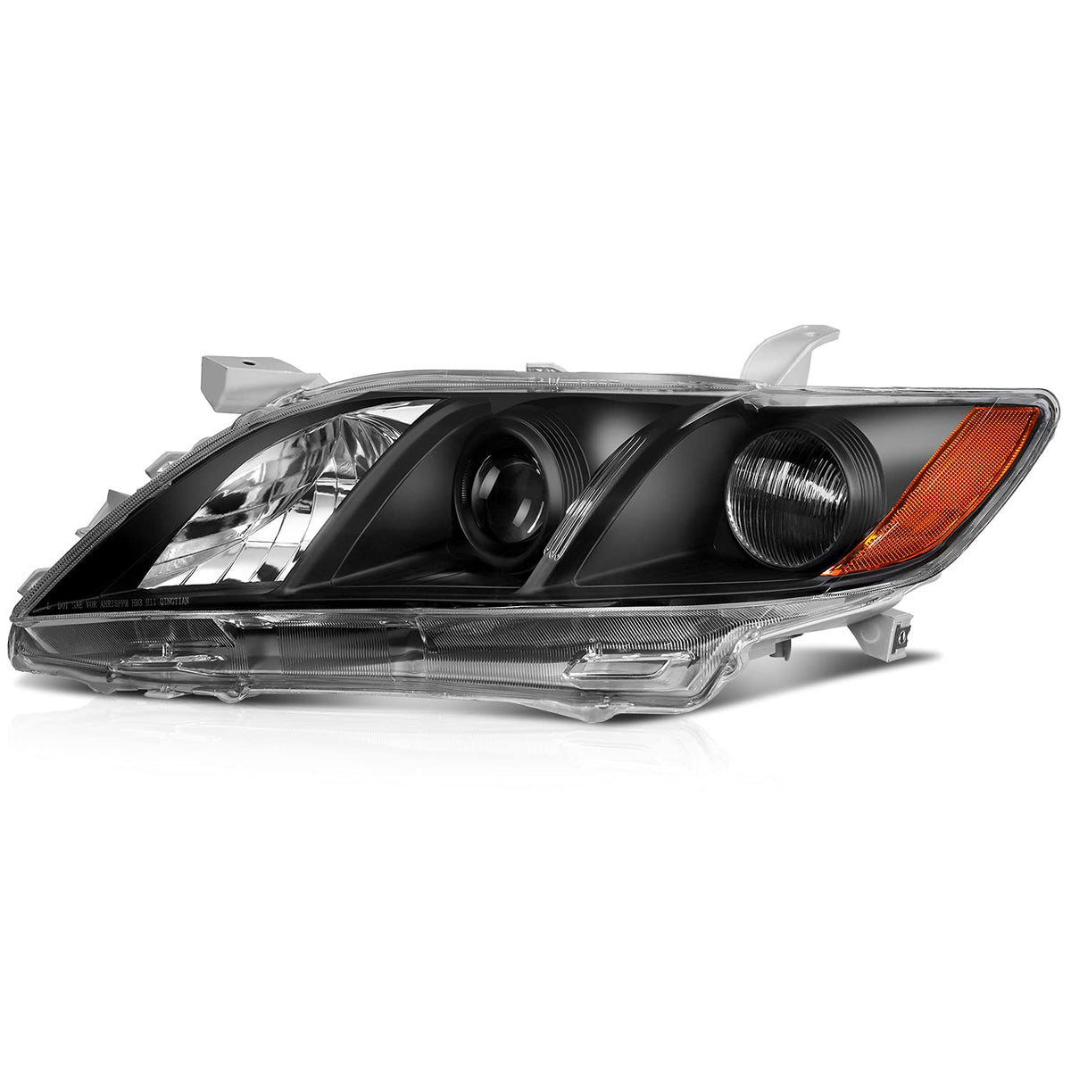 Black Housing Amber Reflector Clear Lens Headlight Assemblies U3216