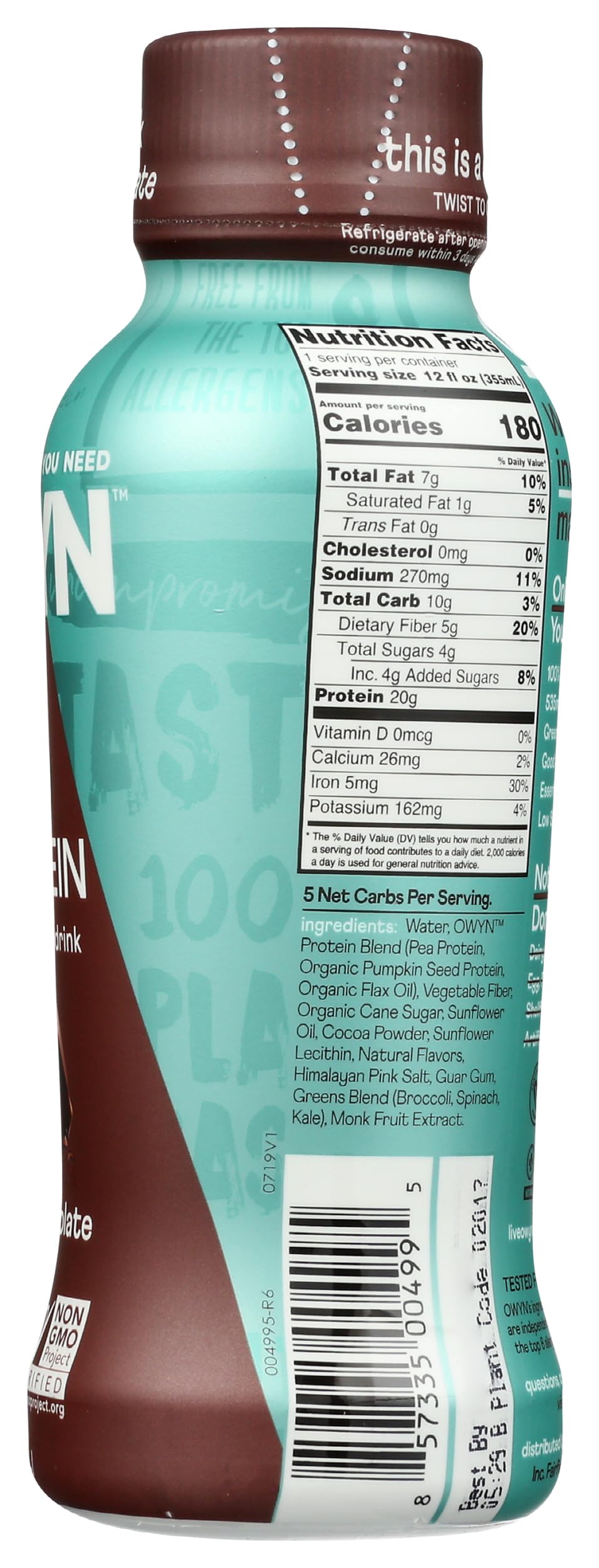 Dark Chocolate Plant Based Protein Shake V82427
