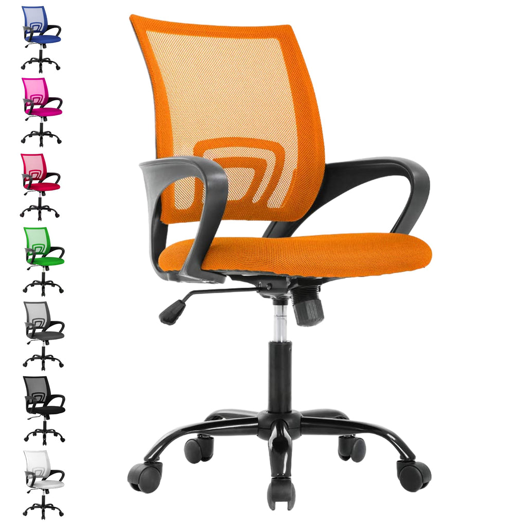 Orange Adjustable Mesh Office Chair with Lumbar Support O5424