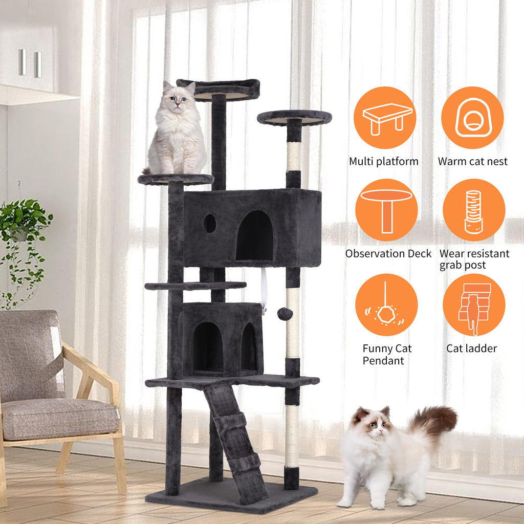 Dark Gray Multi-Level Cat Tree L218146