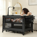 Black Foldable Baby Playard with Changing Table T3413