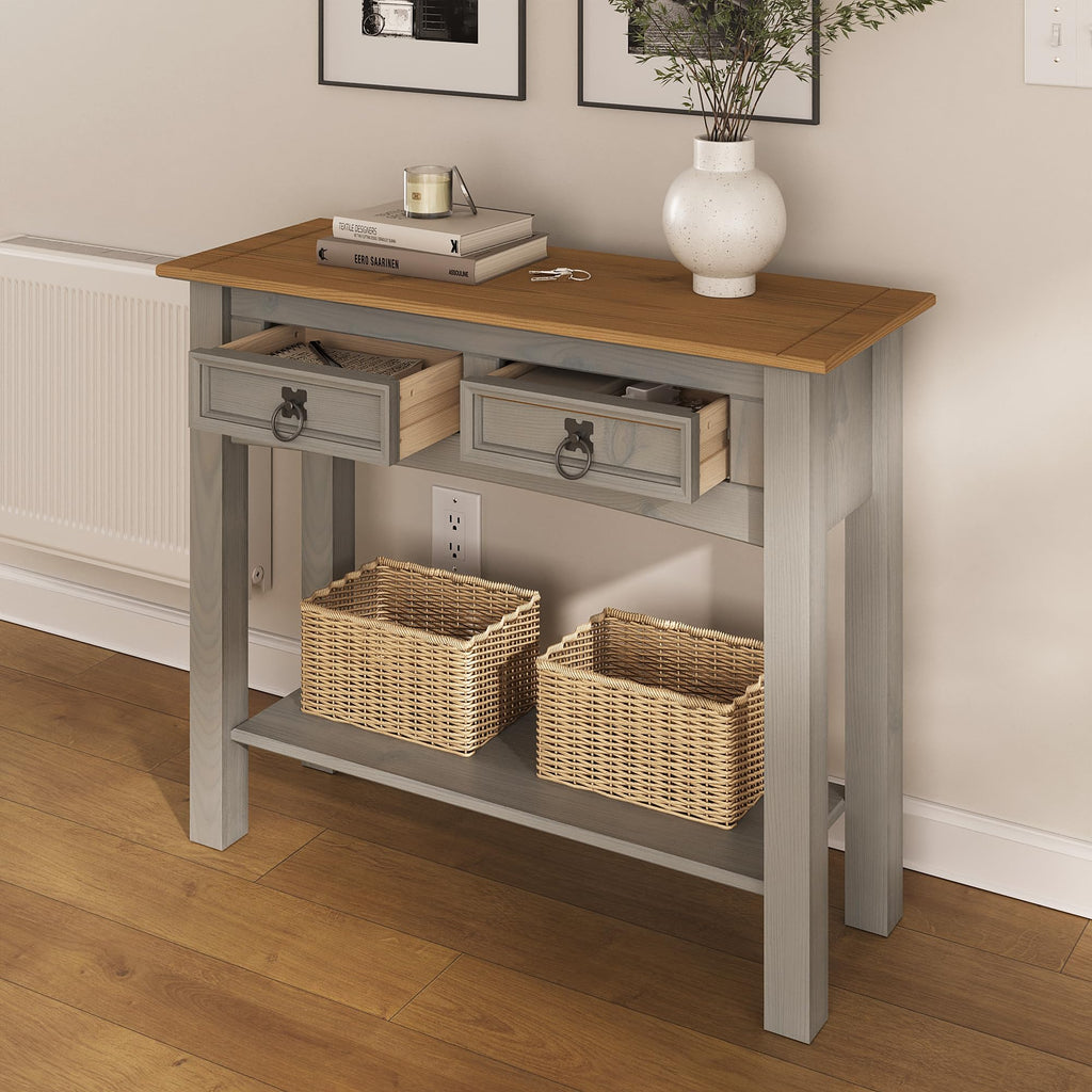 Solid Wood Console Table with 2 Drawers B59073