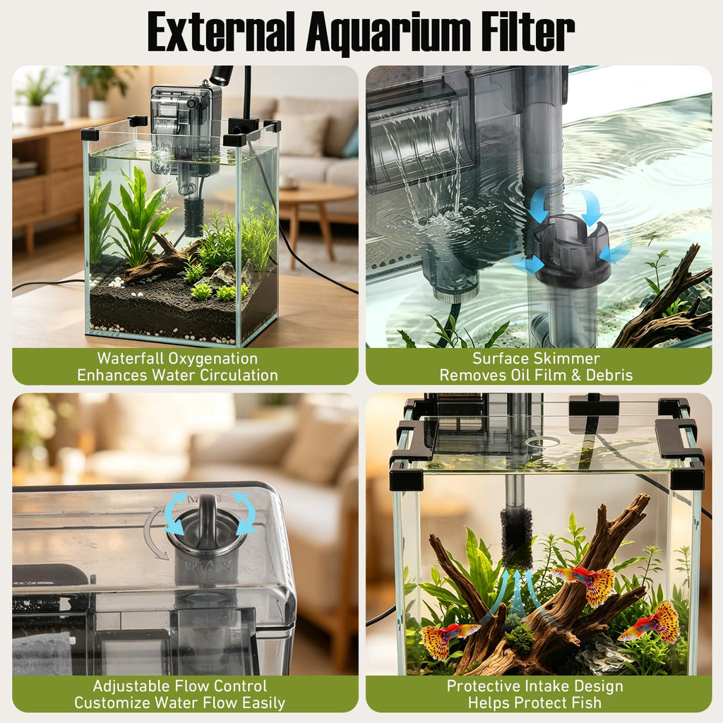 2.2 Gallon Glass Fish Tank Kit D315
