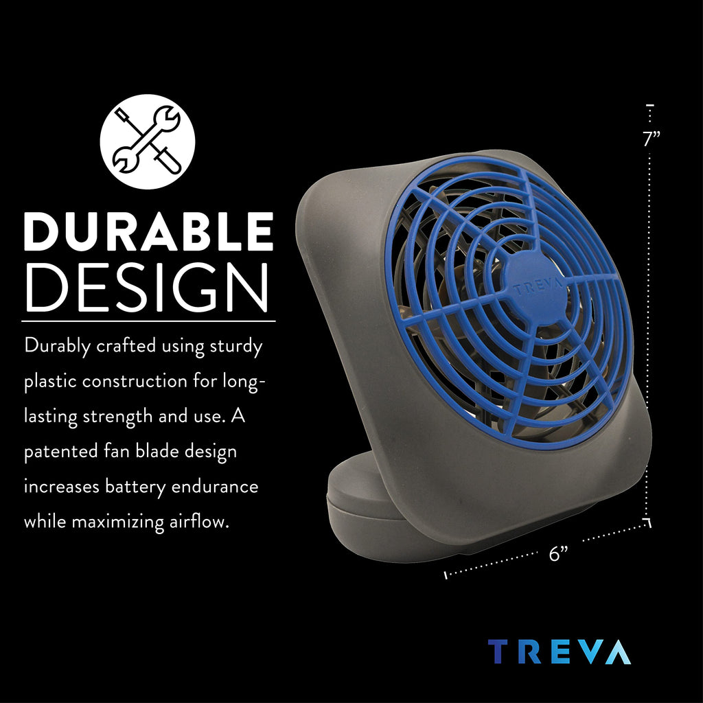 Portable Battery Powered Desk Fan 2-Speed Dark Blue K237