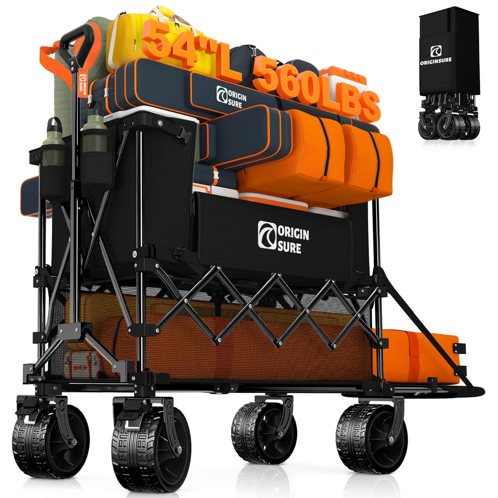 Foldable Double Decker Wagon, 560lbs, Black J99908