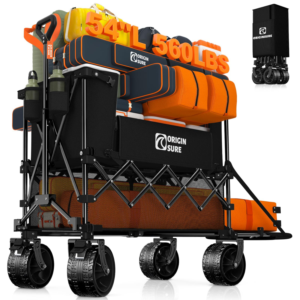 Foldable Double Decker Wagon, 560lbs, Black J99908