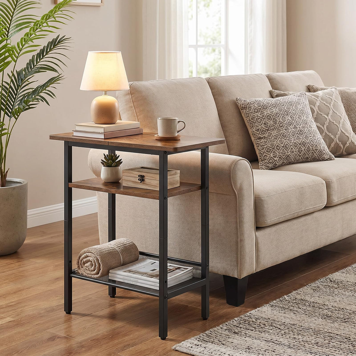 Narrow 3-Tier Side Table with Shelf B545177