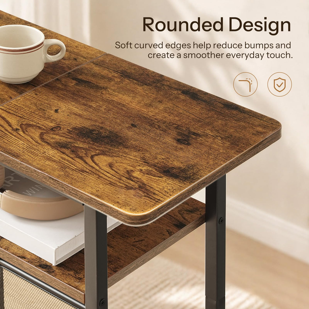 Narrow 3-Tier Side Table with Shelf B545177