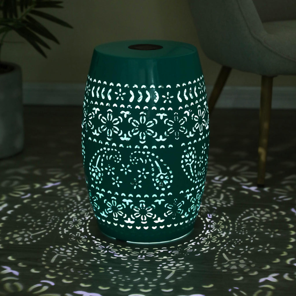 Teal Metal Patio Side Table O2242