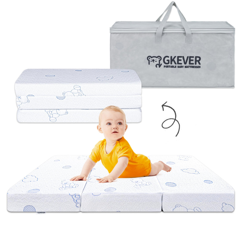 Tri-fold Pack and Play Mattress, 38x26 Dual Foam with Travel Bag F319813