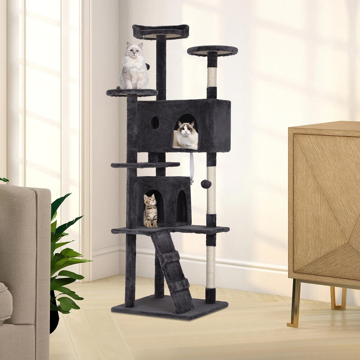 Dark Gray Multi-Level Cat Tree L218146