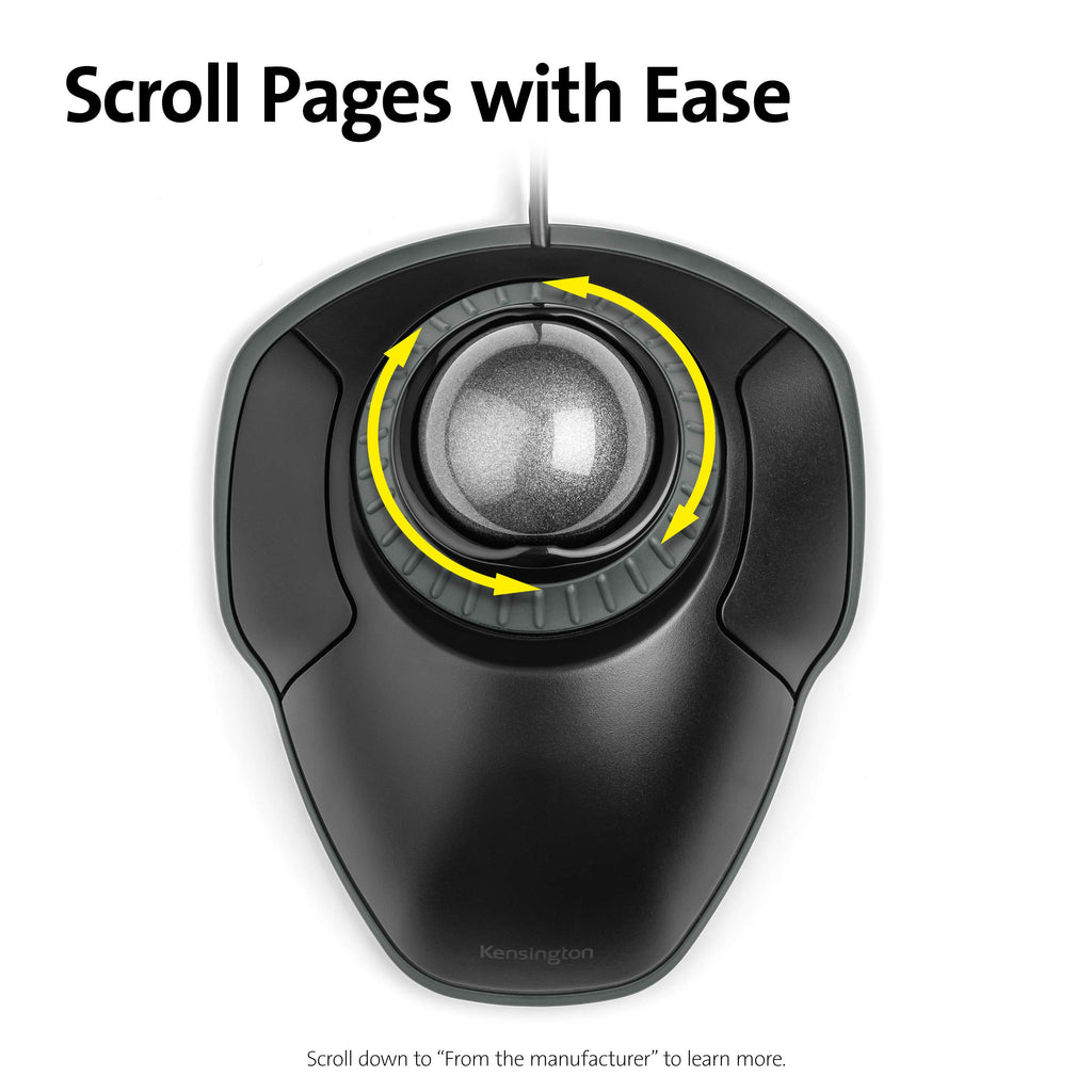 Black-Grey Trackball Mouse with Scroll Ring Q463400