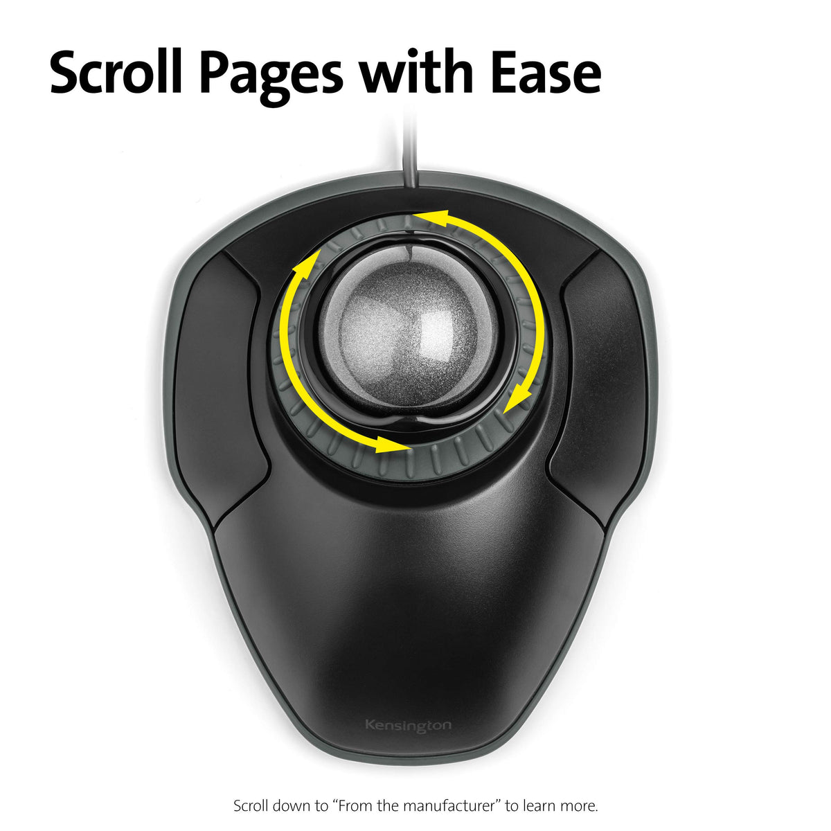 Black-Grey Trackball Mouse with Scroll Ring Q463400