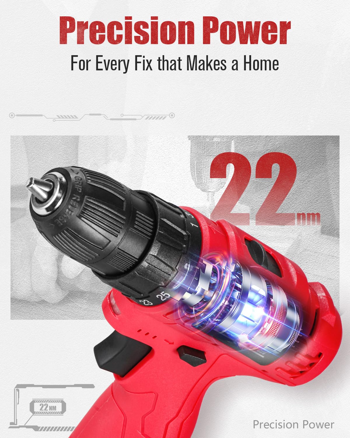 12V Cordless Drill Set 3/8" Power Driver X11695