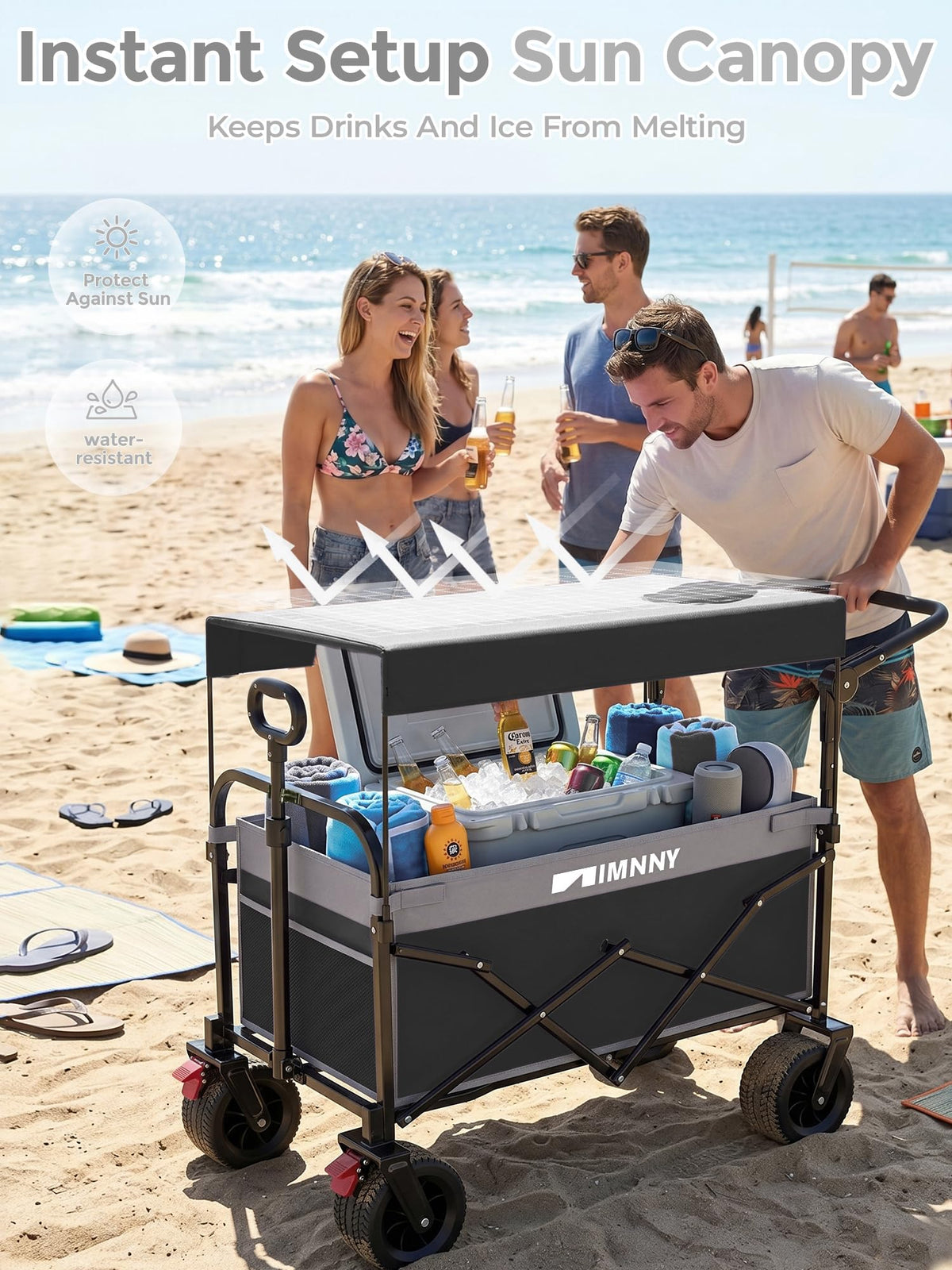 Collapsible Wagon with Canopy Black W4085