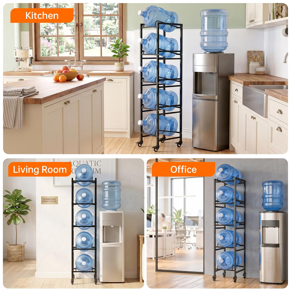 5 Gallon Water Jug Holder with 4 Locking Casters T7703