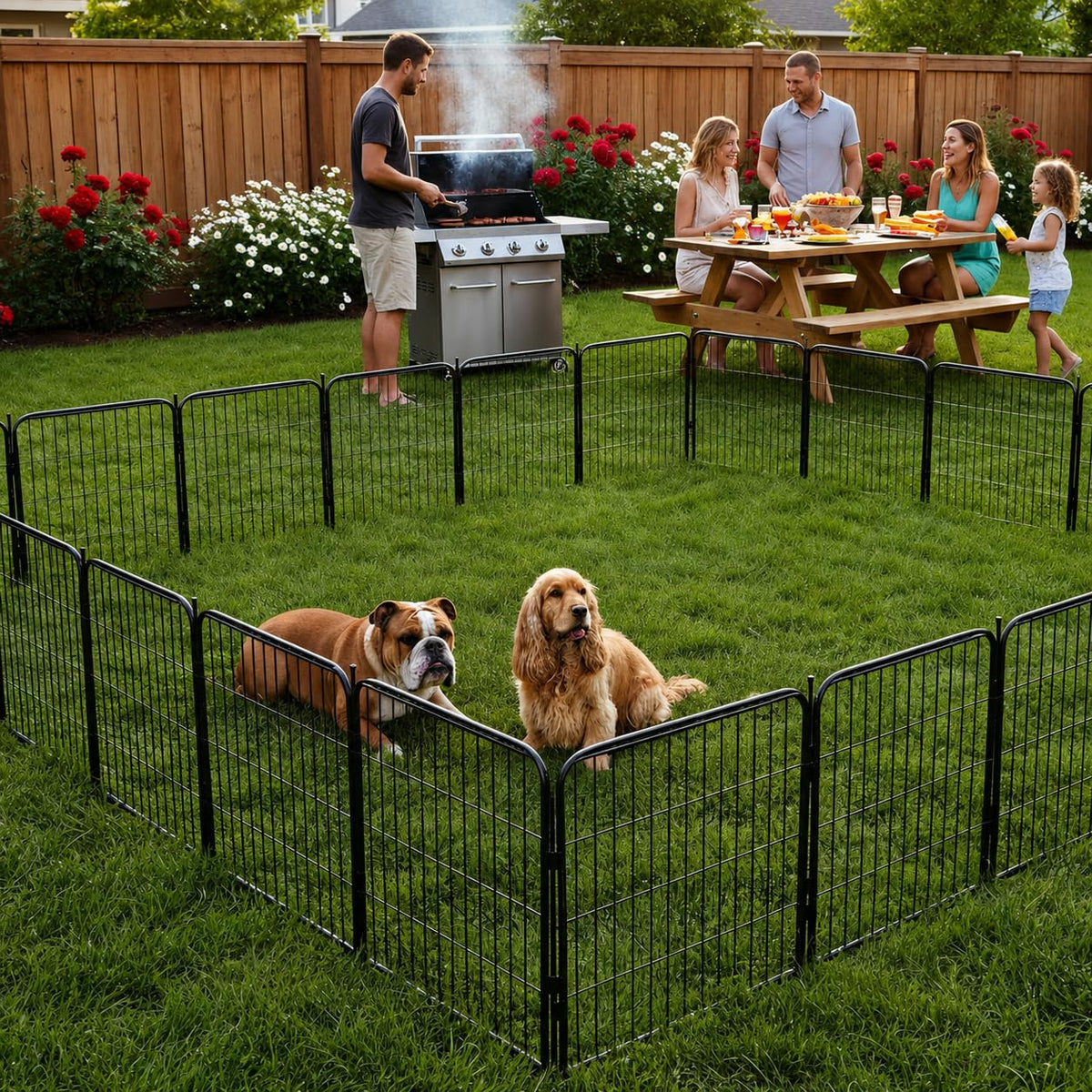 40 inch 16 Panels Heavy Duty Metal Dog Playpen U603
