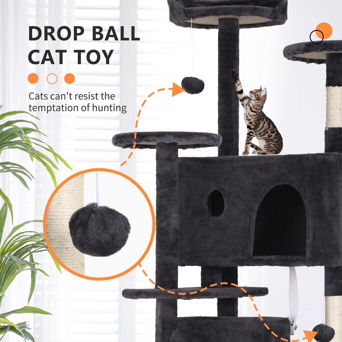 Dark Gray Multi-Level Cat Tree L218146