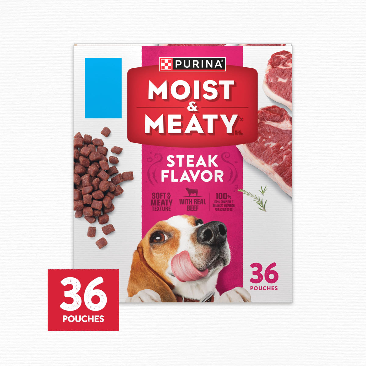 Moist & Meaty Soft Dog Food Pouches, 36 ct H537