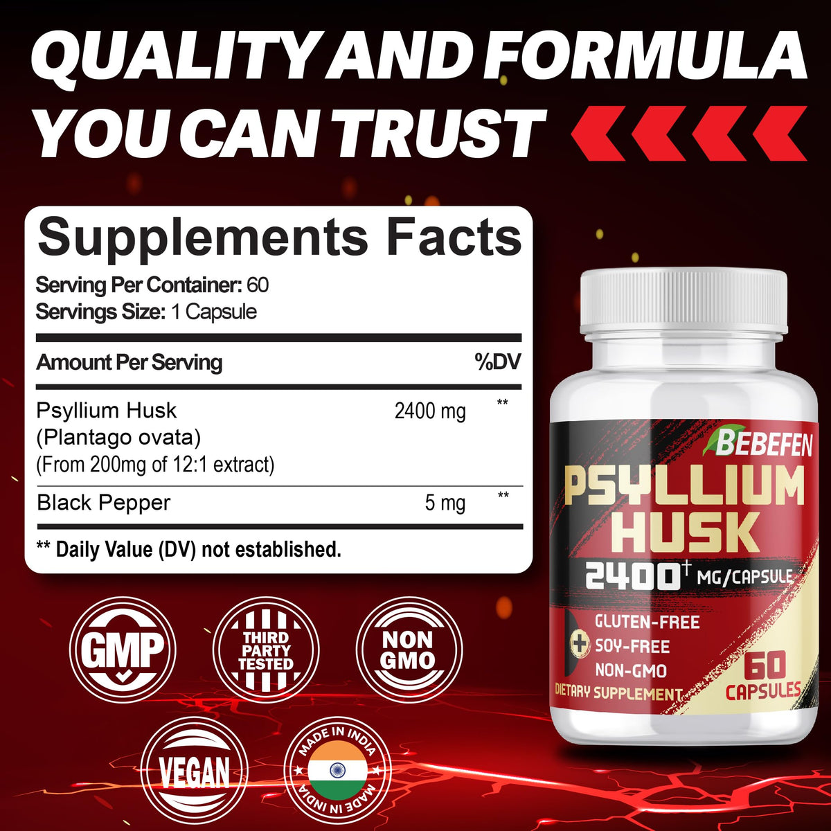 2400mg Psyllium Husk Capsules I81162
