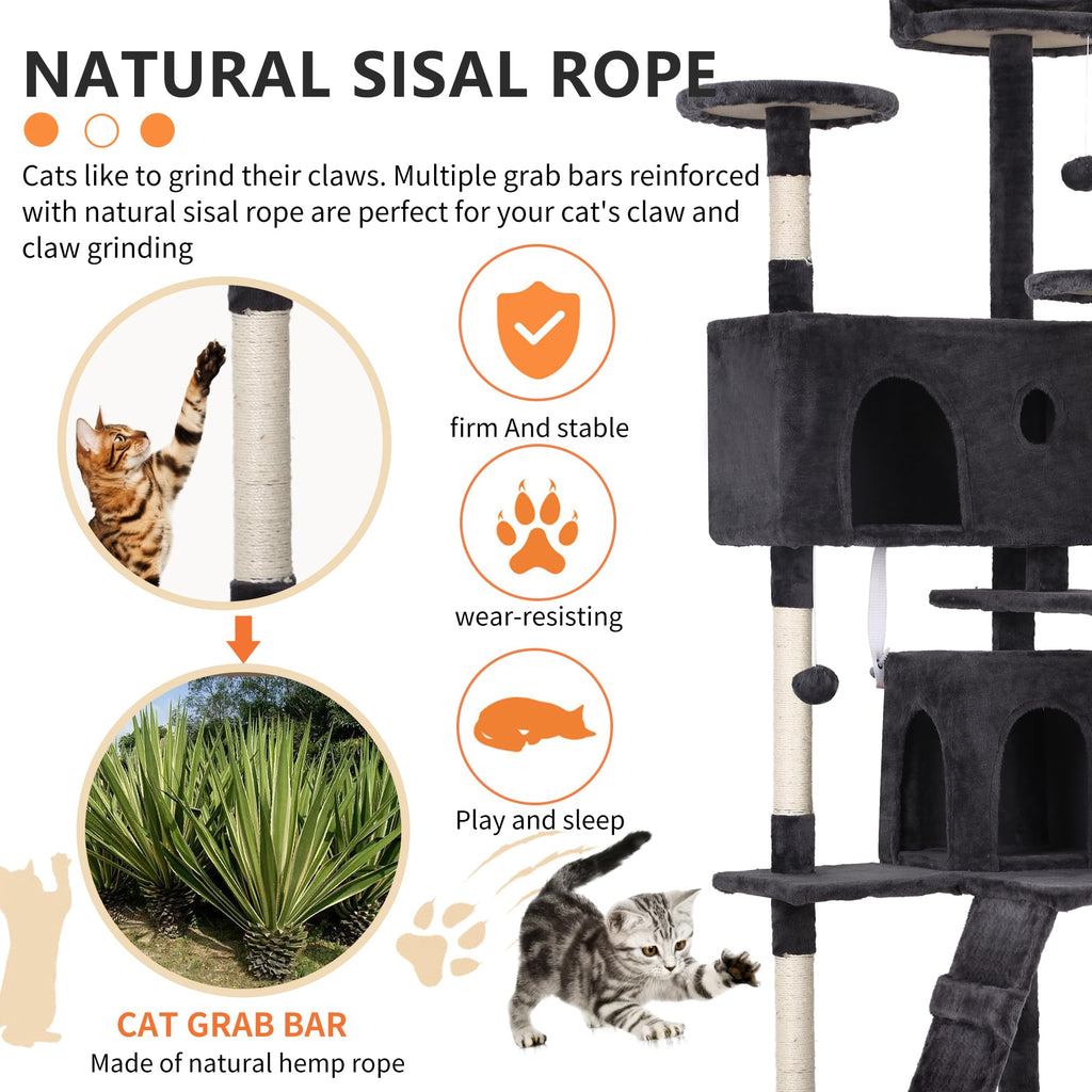 Dark Gray Multi-Level Cat Tree L218146