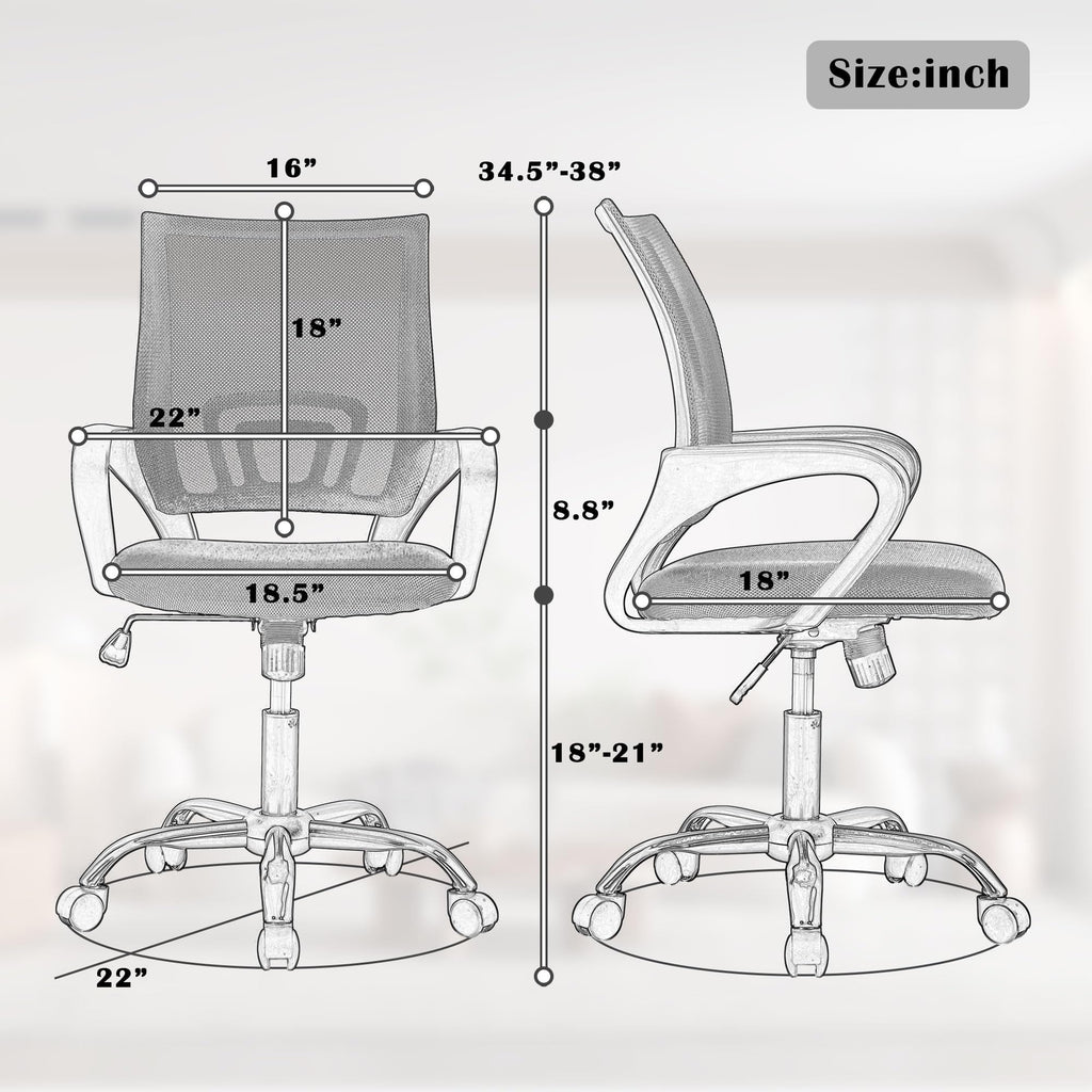Orange Adjustable Mesh Office Chair with Lumbar Support O5424