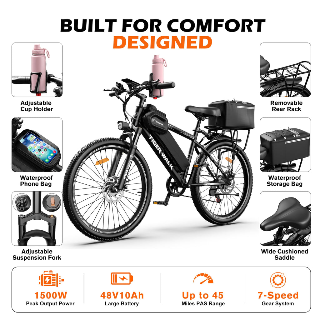 26" Electric Mountain Bike 48V 10Ah 7-Speed I65963