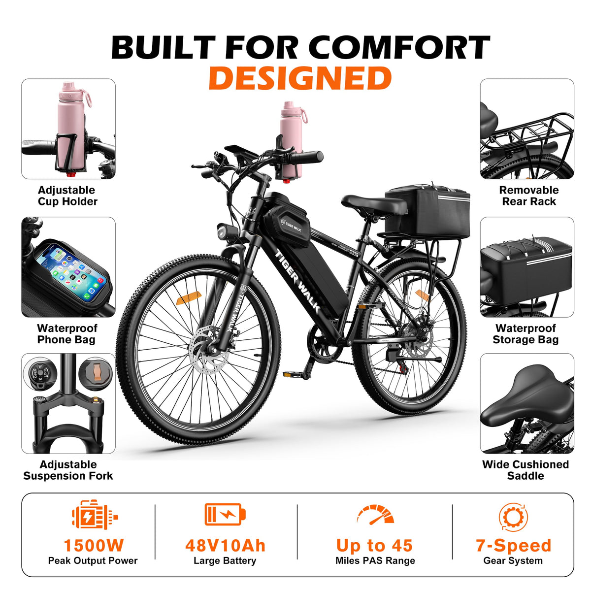 26" Electric Mountain Bike 48V 10Ah 7-Speed I65963