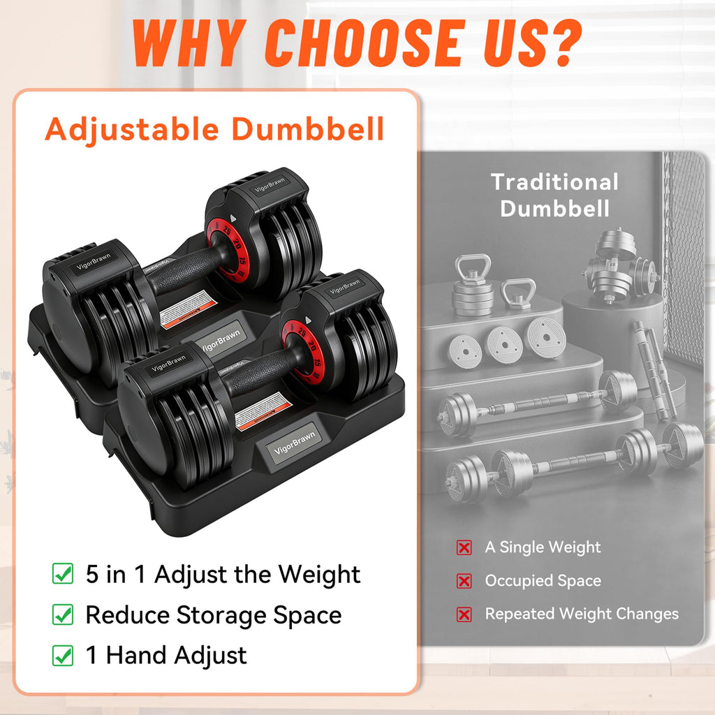 Adjustable Dumbbell Set with Storage Case Q7682