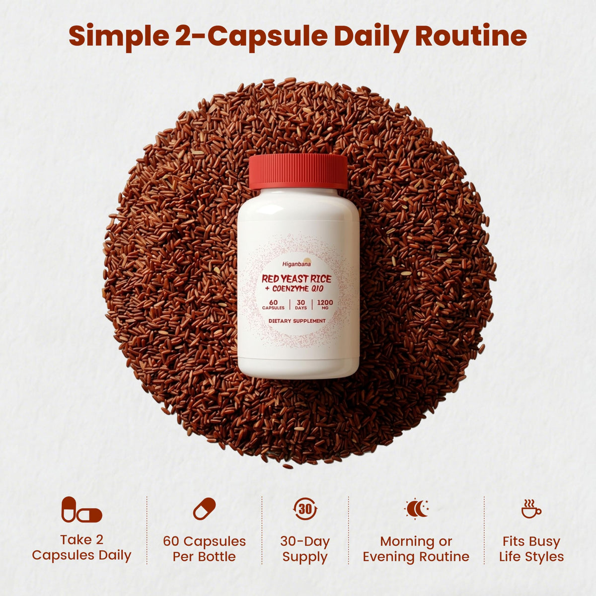 Red Yeast Rice CoQ10 Citrus Bergamot 60 Capsules K5963