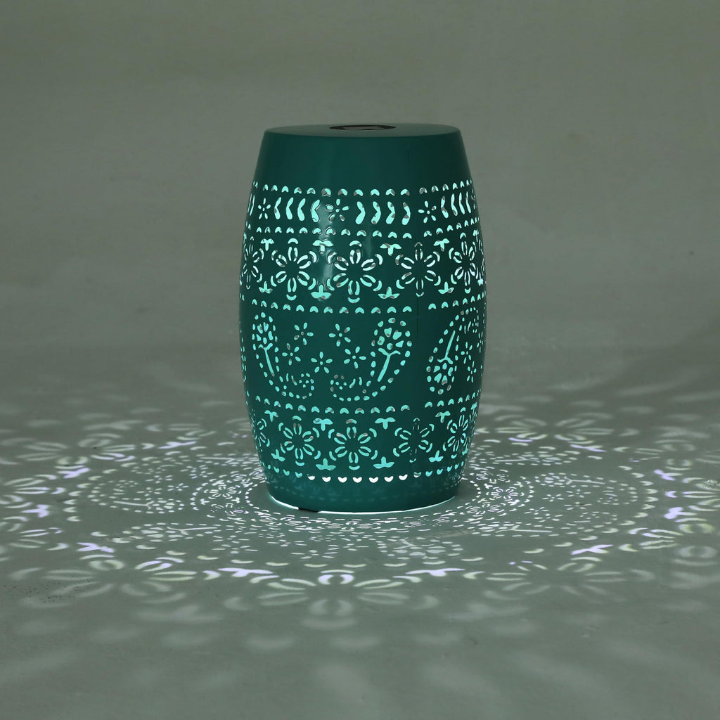 Teal Metal Patio Side Table O2242