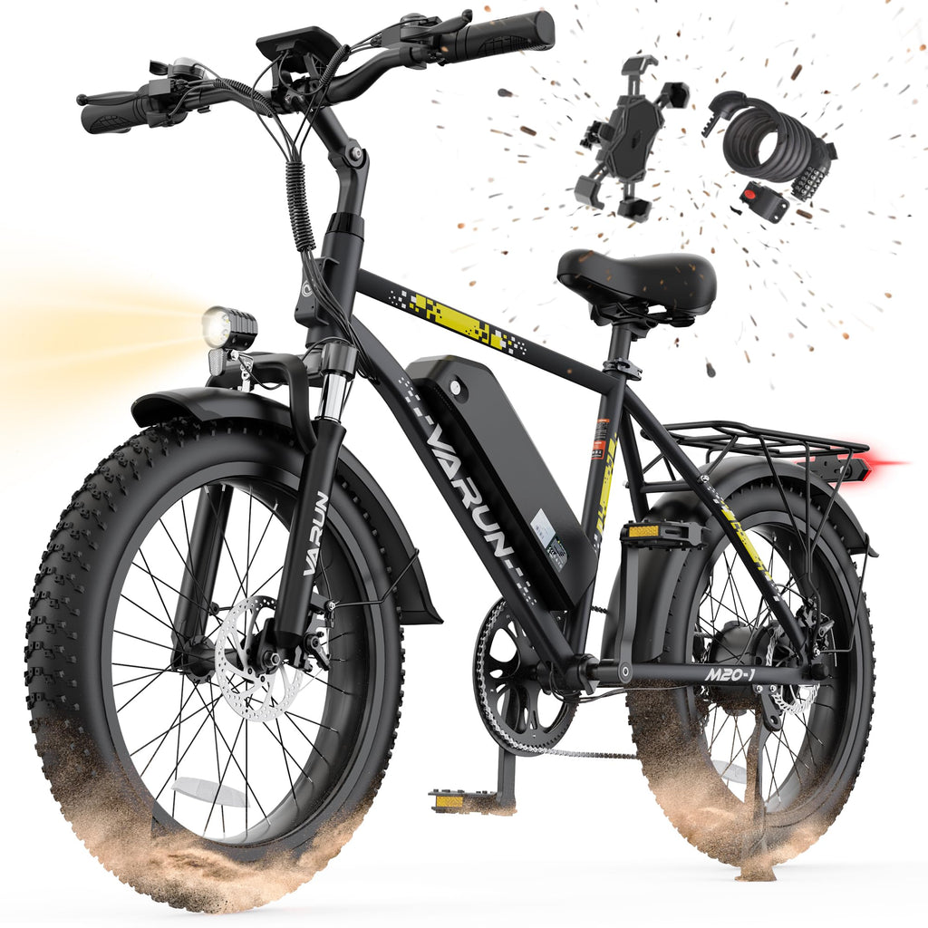 1000W Peak Motor 60+ Miles Fat Tire 20" Electric Bike X80370