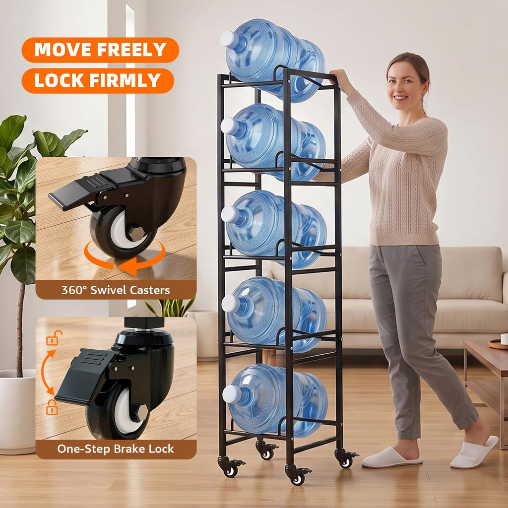 5 Gallon Water Jug Holder with 4 Locking Casters T7703