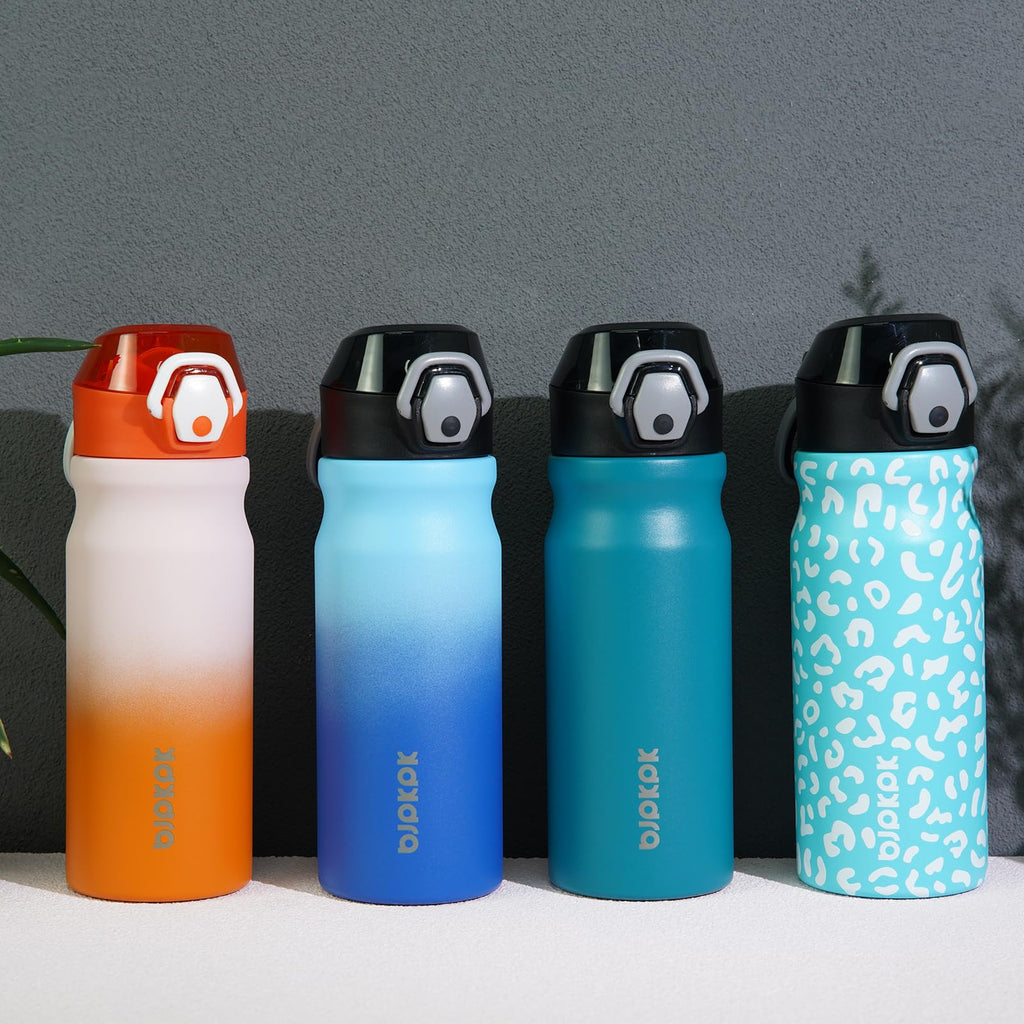18 oz Insulated Stainless Water Bottle with Straw & Handle B6531