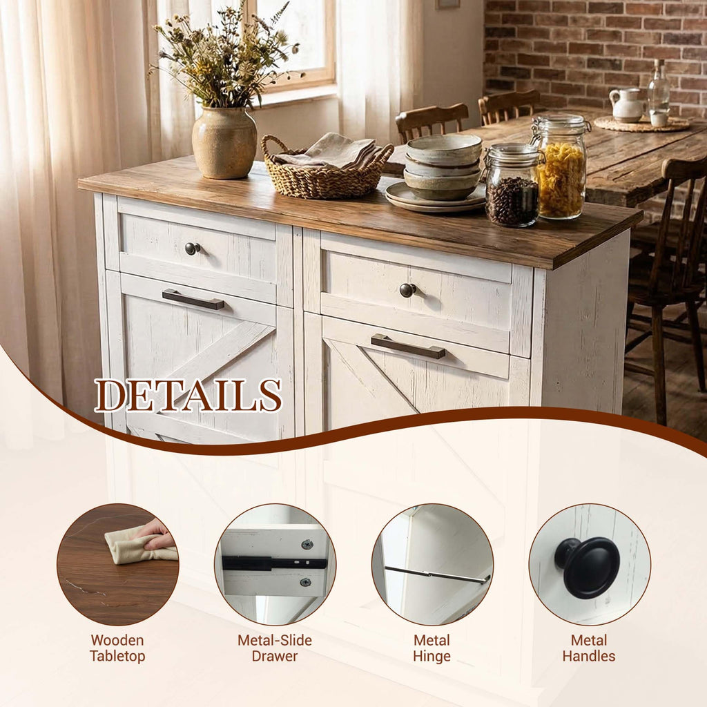 White Double Tilt Out Trash Can Cabinet with 2 Storage Drawers Y712