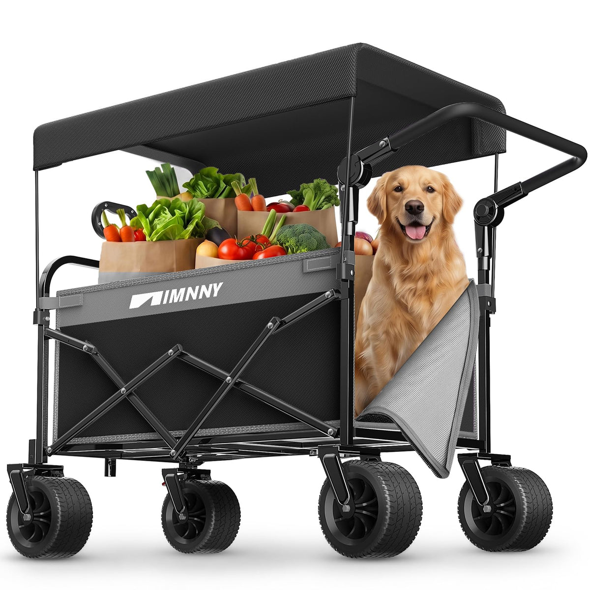 Collapsible Wagon with Canopy Black W4085
