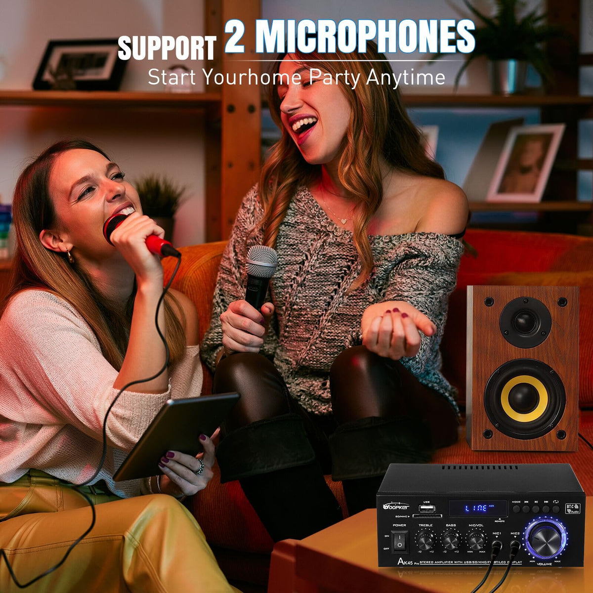 400W 2 Channel Bluetooth 5.0 Stereo Audio Amplifier H645090