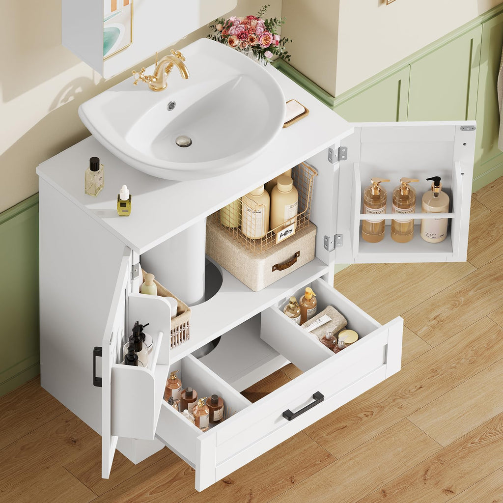 24" Pedestal Sink Storage Cabinet with 2 Doors & 1 Drawer C275