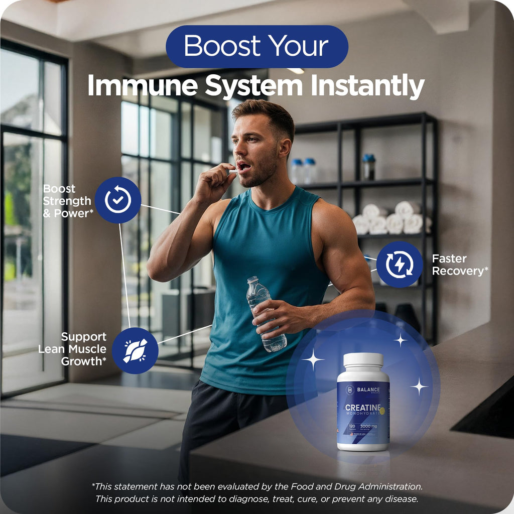 Creatine Monohydrate 3,000mg 120 Capsules Micronized Z5030