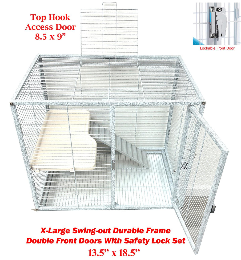 X-Large 4-Tiers Two Full Story Double Unit Critter Home On Wheels O56427