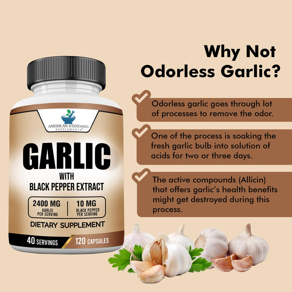 Garlic 2400mg with Black Pepper Fruit Extract 120 Capsules M629803