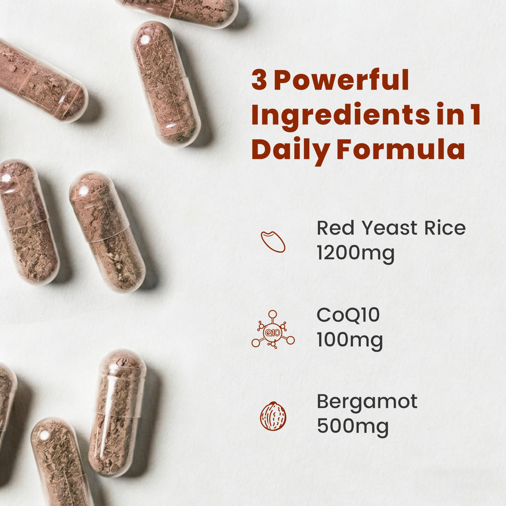 Red Yeast Rice CoQ10 Citrus Bergamot 60 Capsules K5963